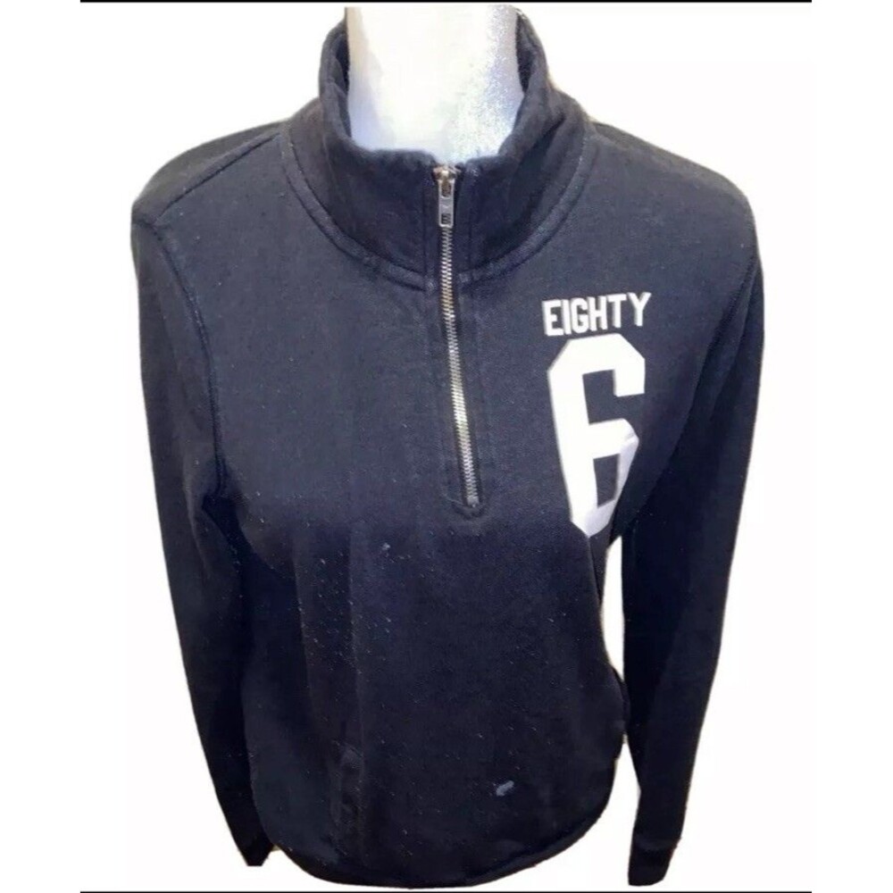 Victorias Secret PINK Small Black & White “Eighty 6” High Neck Pullover Sweater